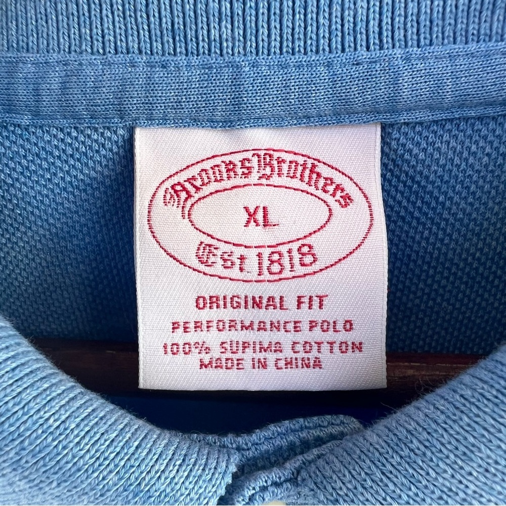 Brooks Brothers 1818 Men's Original Fit Performance Polo Shirt Blue Cotton XL - Picture 8 of 13